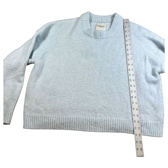 Abercrombie & Fitch Light Blue Tight Knit Pullover Sweater Oversized Size Large - Picture 4 of 6